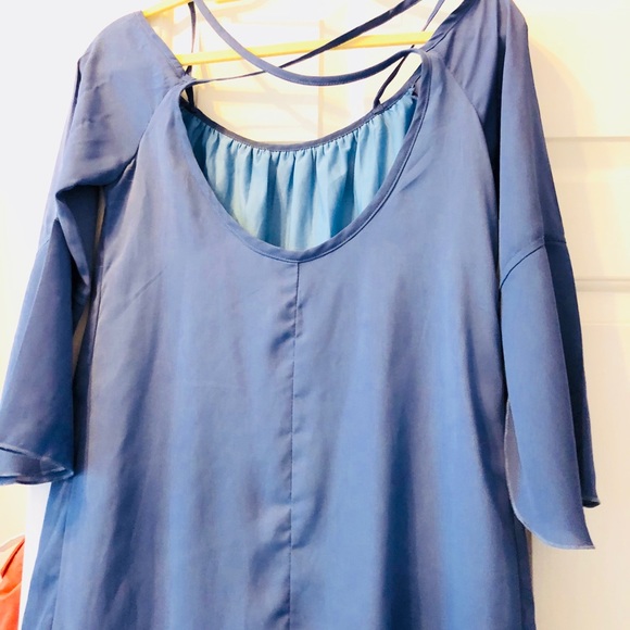 Blue Long Sleeve Dress - Picture 2 of 2